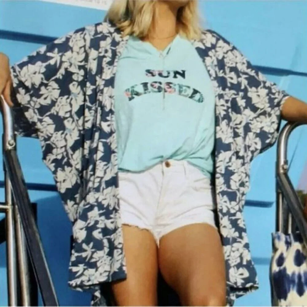 Known Supply Women Boho Cardigan XXL Floral Organic Cotton Longline Oversized